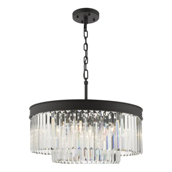 Celeus 6 Light Anthracite & Crystal Chandelier