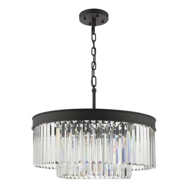 Celeus 6 Light Anthracite & Crystal Chandelier