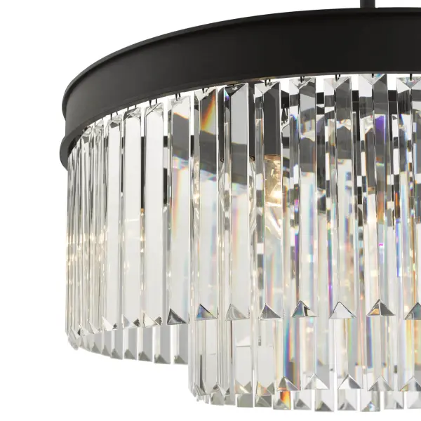 Celeus 6 Light Anthracite & Crystal Chandelier