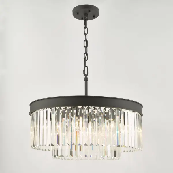 Celeus 6 Light Anthracite & Crystal Chandelier