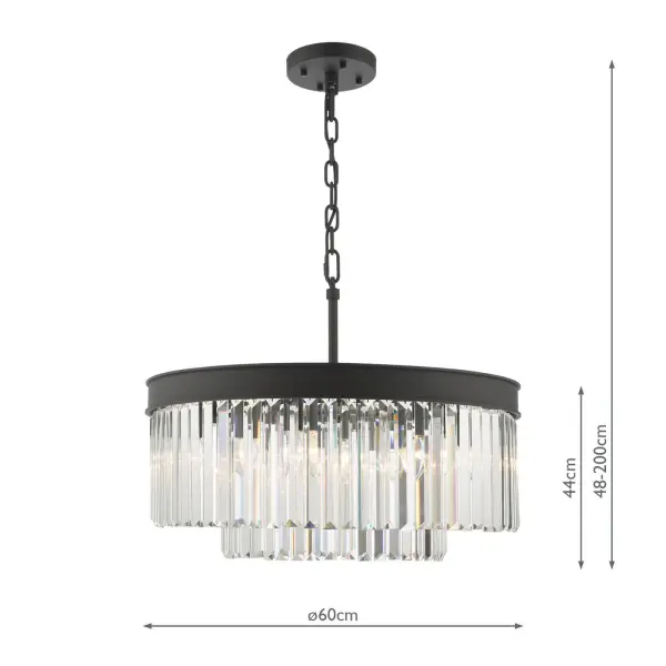 Celeus 6 Light Anthracite & Crystal Chandelier