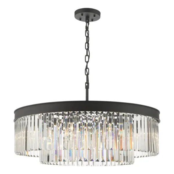 Celeus 8 Light Anthracite & Crystal Chandelier