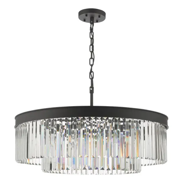 Celeus 8 Light Anthracite & Crystal Chandelier