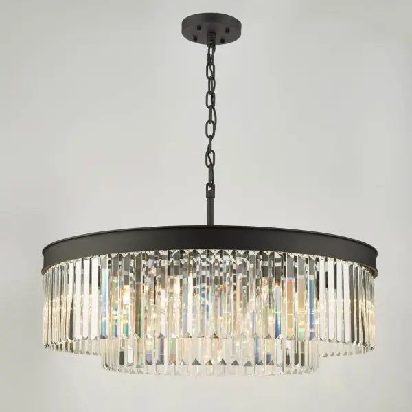 Celeus 8 Light Anthracite & Crystal Chandelier