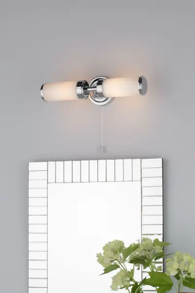 Century 2-Light Polished Chrome Bathroom Wall Fitting IP44