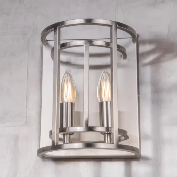 Chester 2 Light Wall Fitting in Satin Chrome