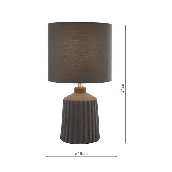 Chloris Small Grey Table Lamp C/W Shade