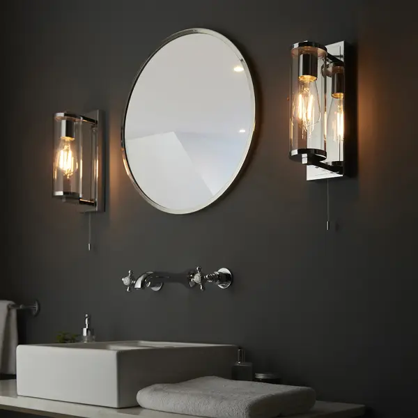 Taylor Chrome Wall Light with Clear Glass