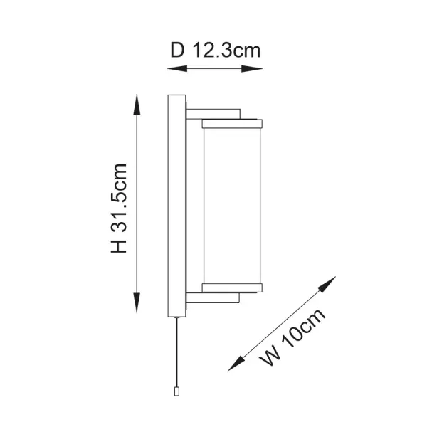 Taylor Chrome Wall Light with Clear Glass