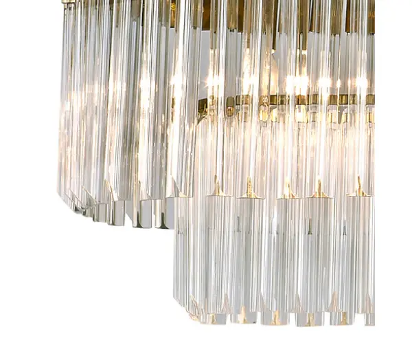 Donard Brass 12 Light Pendant with Clear Glass