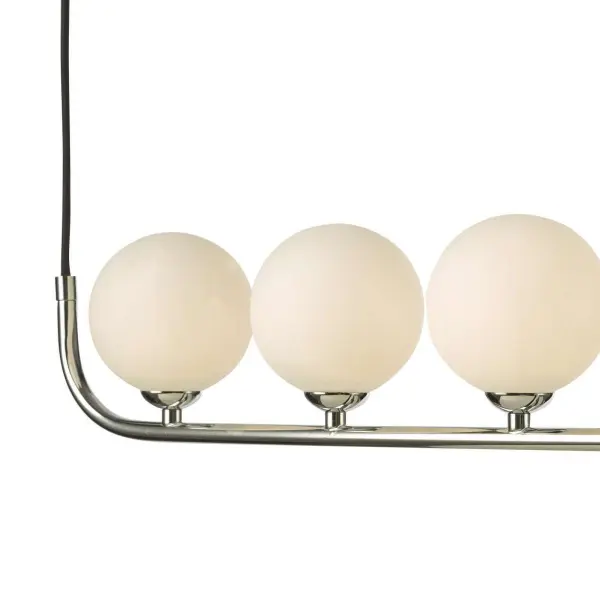 Cradle 5 Light Bar Pendant in Polished Chrome & Opal Glass