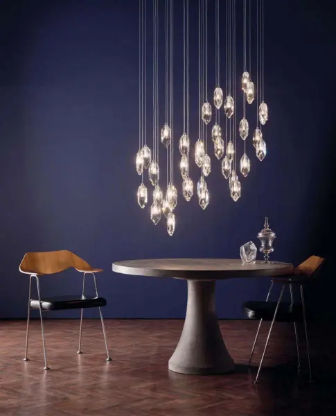 Crystal 12 Light Cluster Pendant in Polished Chrome