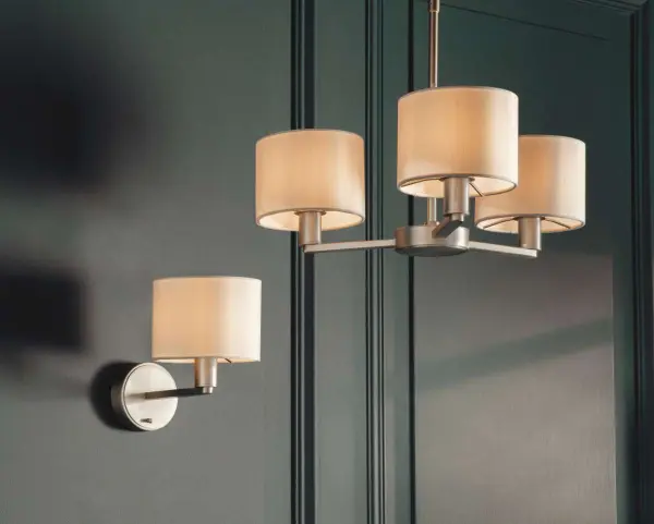 Daley Wall Light in Nickel C/W White Shade