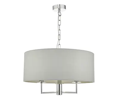 Jamelia 3 Light Pendant Polished Chrome & Grey