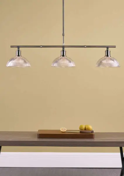 Dara 3 Light Bar Pendant in Antique Brass