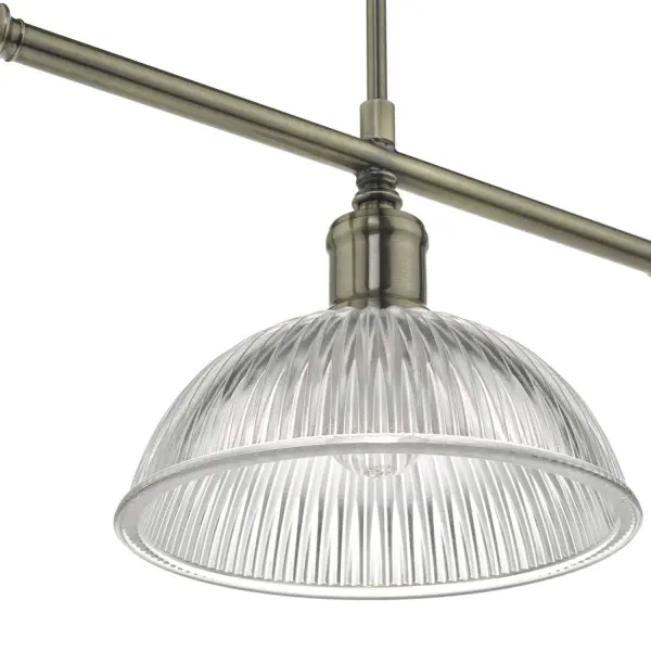Dara 3 Light Bar Pendant in Antique Brass