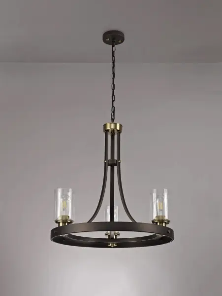 Derryclare 3 Light Brown & Bronze Pendant