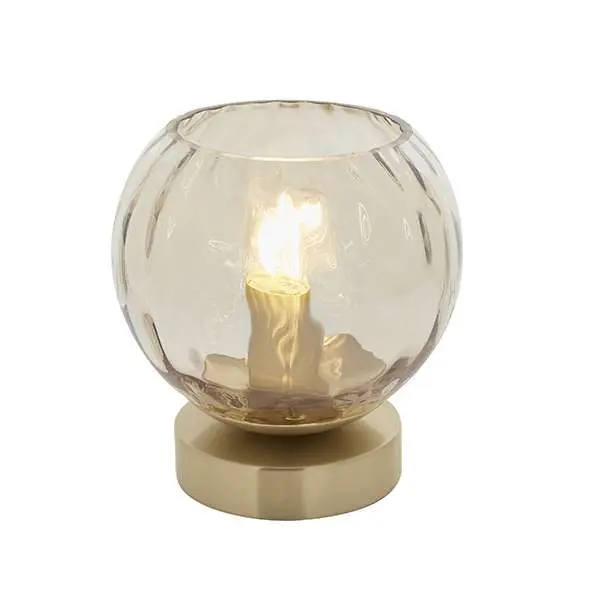 Dimple Table Lamp in Brushed Brass with Champagne Glass