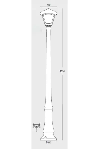 Dino Dario 8.5W Post Light in Black