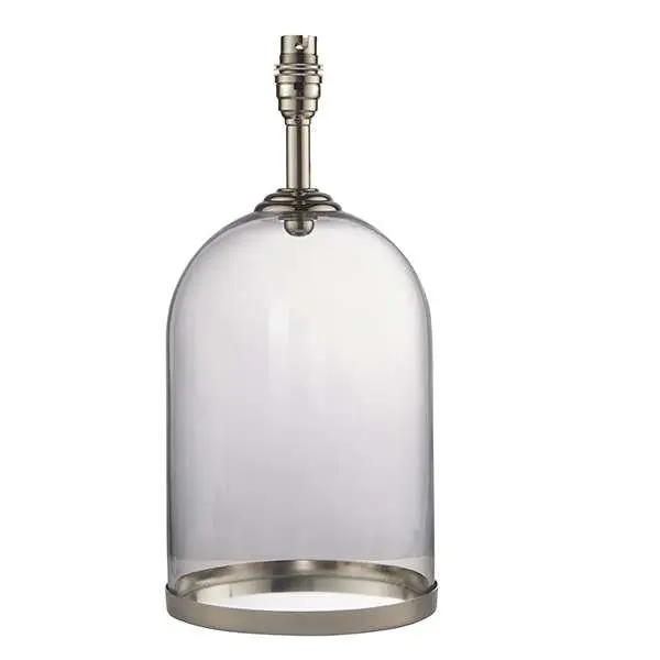Dinton Clear Glass Table Lamp with Polished Nickel Details