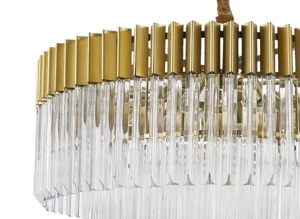 Donard Brass 12 Light Pendant with Clear Glass