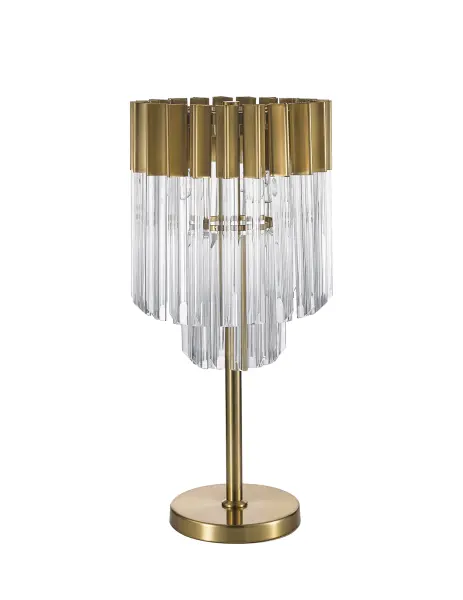 Donard Brass Table Lamp with Clear Glass
