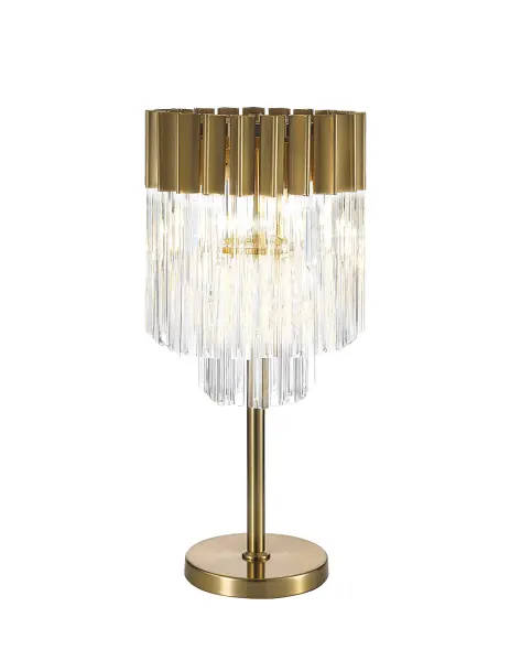 Donard Brass Table Lamp with Clear Glass