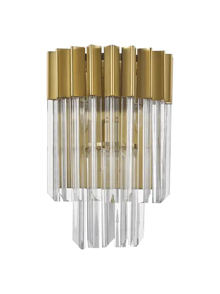 Donard Brass Wall Light with Clear Glass