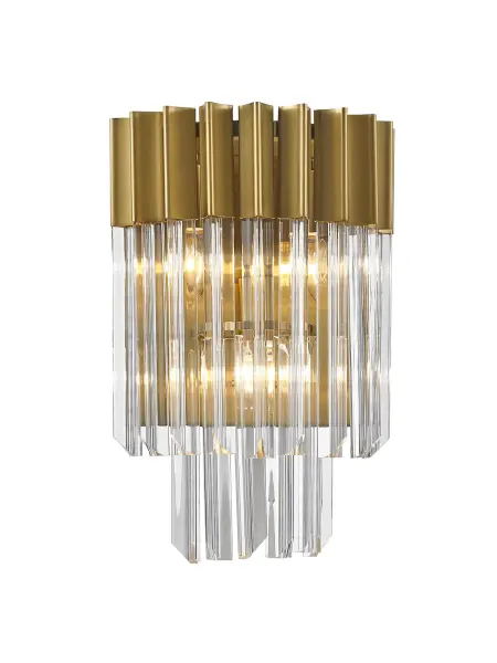 Donard Brass Wall Light with Clear Glass