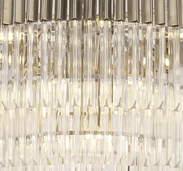 Donard Polished Nickel 19 Light Tiered Chandelier with Clear Glass