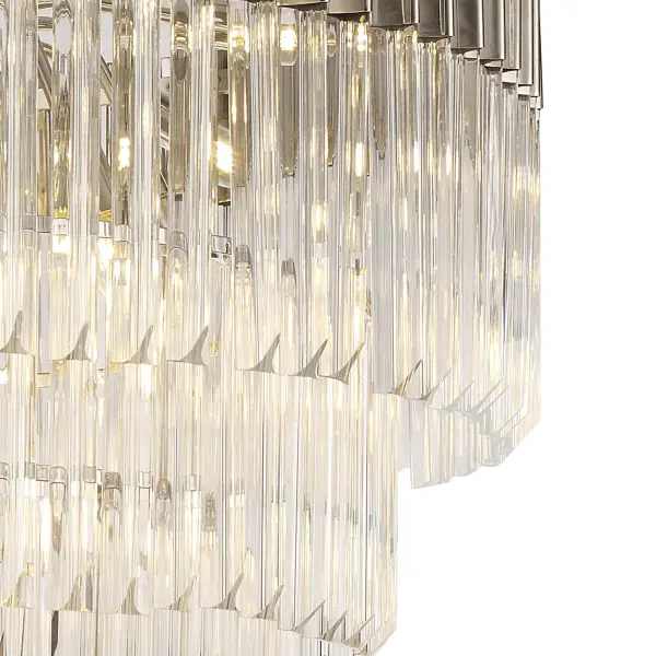 Donard Polished Nickel 19 Light Tiered Chandelier with Clear Glass