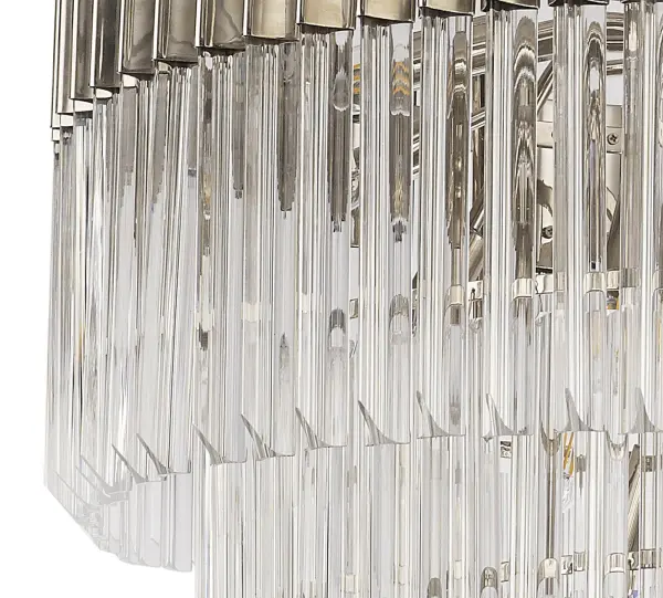 Donard Polished Nickel 19 Light Tiered Chandelier with Clear Glass
