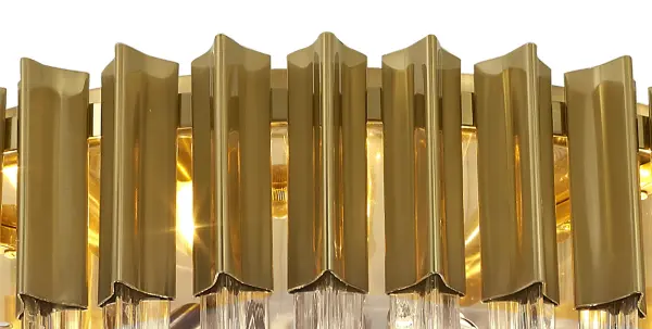 Donard Brass 7 Light Flush Fitting with Clear Glass