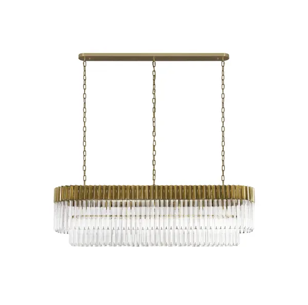 Donard Brass 7 Light Bar Pendant with Clear Glass