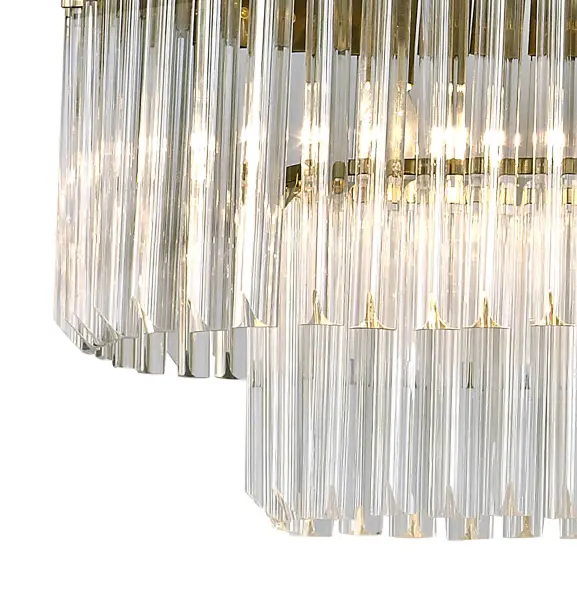 Donard Brass 7 Light Bar Pendant with Clear Glass