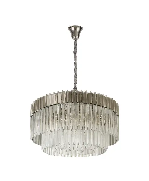 Donard Polished Nickel 12 Light Pendant with Clear Glass