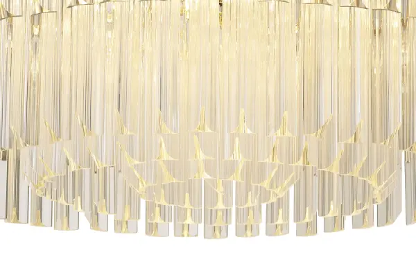 Donard Polished Nickel 12 Light Pendant with Clear Glass