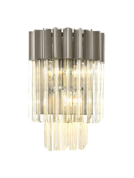 Donard Polished Nickel Wall Light with Clear Glass