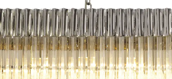 Donard Polished Nickel 7 Light Bar Pendant with Clear Glass