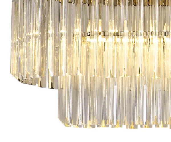Donard Polished Nickel 7 Light Bar Pendant with Clear Glass