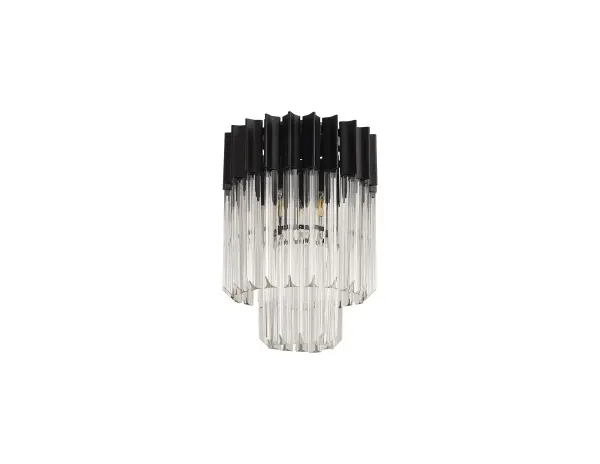 Donard Matt Black 3 Light Flush Fitting with Clear Glass