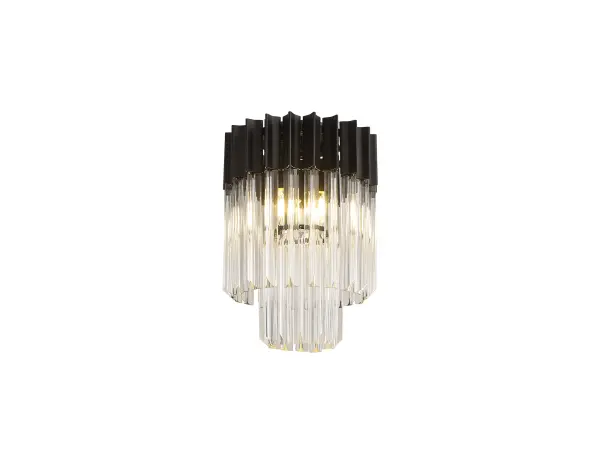 Donard Matt Black 3 Light Flush Fitting with Clear Glass
