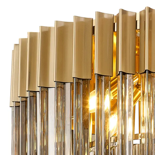 Donard Brass 7 Light Flush Fitting with Smoked Glass