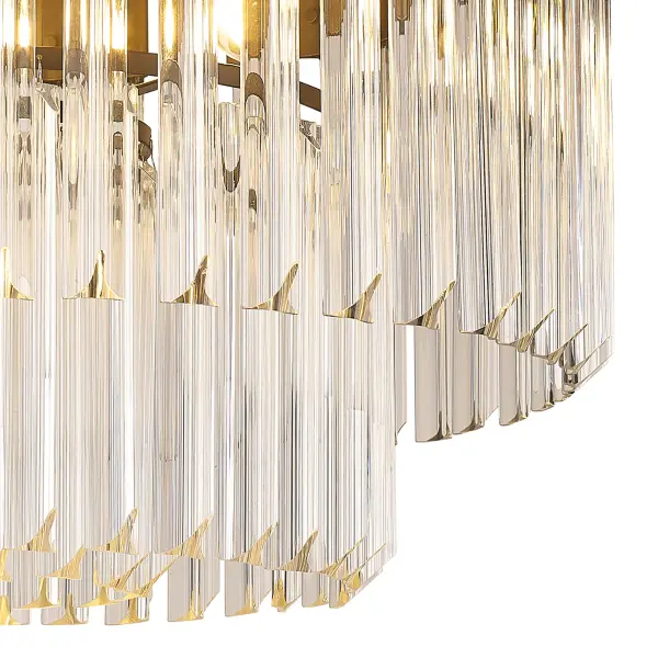 Donard Matt Black 7 Light Flush Fitting with Clear Glass