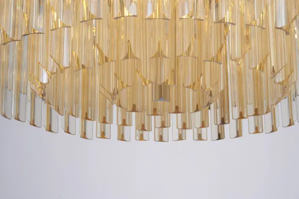 Donard Brass 12 Light Flush Fitting with Cognac Glass
