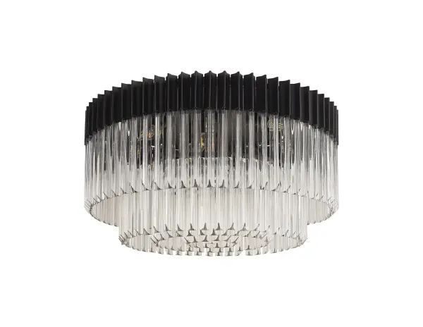 Donard Matt Black 12 Light Flush Fitting with Clear Glass