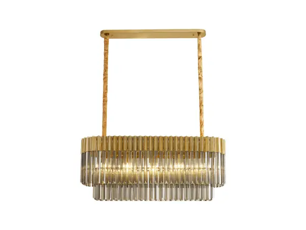 Donard Brass 5 Light Bar Pendant with Smoked Glass