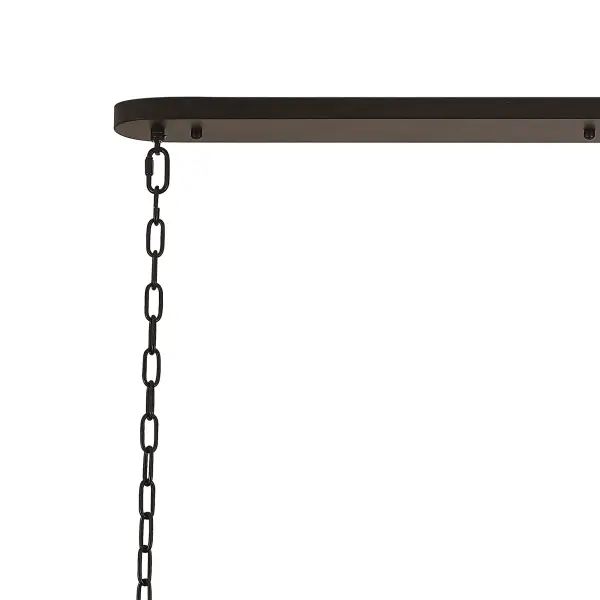 Donard Matt Black 7 Light Bar Pendant with Cognac Glass