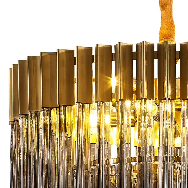 Donard Brass 8 Light Pendant with Smoked Glass