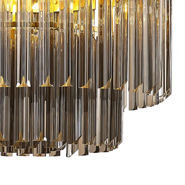 Donard Brass 8 Light Pendant with Smoked Glass